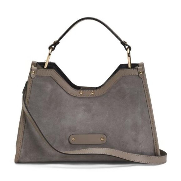 CHEVAL Made In Italy Suede Geo Satchel